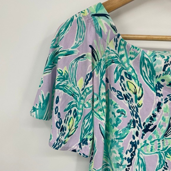 Lilly Pulitzer Fawcett Off-Shoulder Mini Dress XXS Flutter Sleeve Resort Wear - Picture 4 of 7